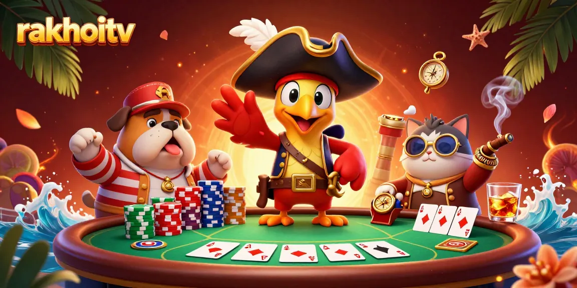 Experience action-packed poker gameplay at rakhoitv with vibrant characters and dynamic game elements.
