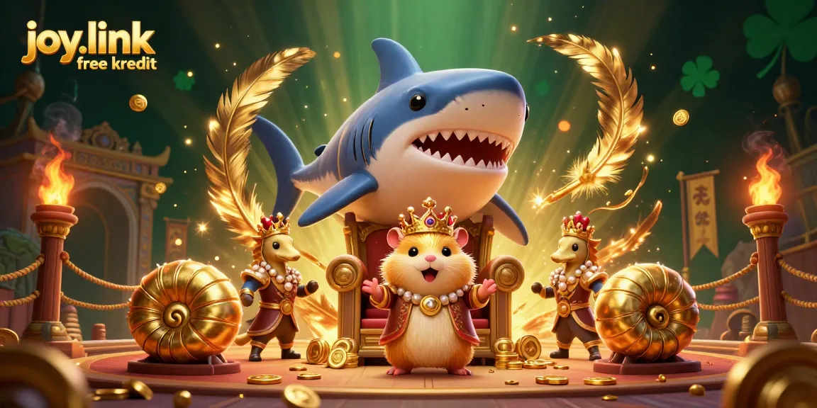 Engage with joy.link free kredit as a golden hamster king leads in royal casino battles, full of treasure.