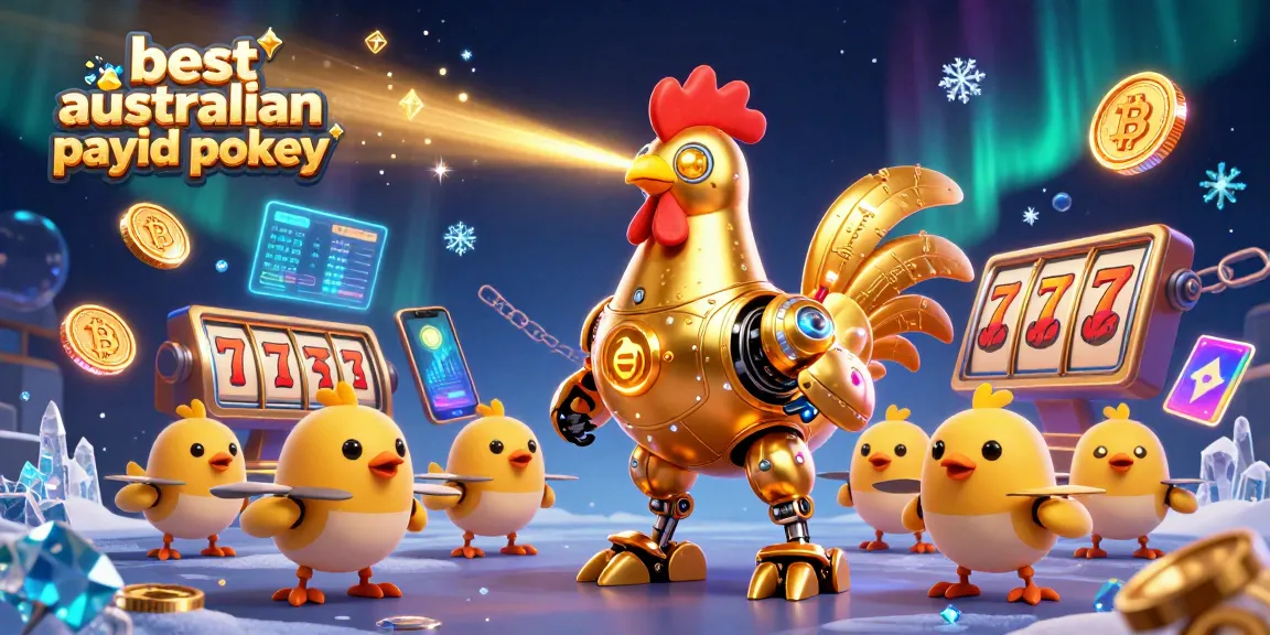 Experience the excitement of the best Australian PayID pokies with vibrant 3D casino-themed illustration.