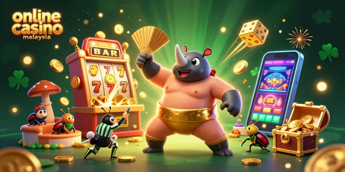 Experience exciting gameplay at online casino malaysia with a vibrant 3D beetle-themed scene and dynamic slot elements.