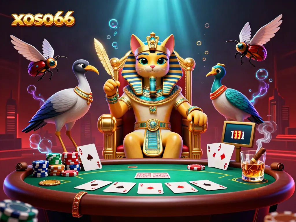 Participate in thrilling gambling action with xoso66 showcasing a vivid casino scene full of dynamic card games.
